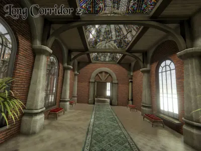 Fantasy Corridors Low-poly 3D model