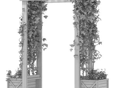 Wooden Garden Arbor 3D model