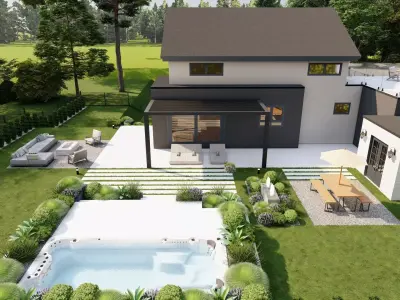 Garden Landscape 3D Model - SketchUp and Lumion Scene 3D 3D model