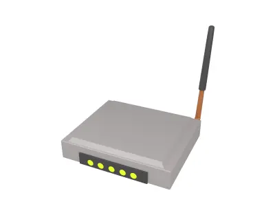 Cartoon Wifi Router v2 002 Low-poly 3D model