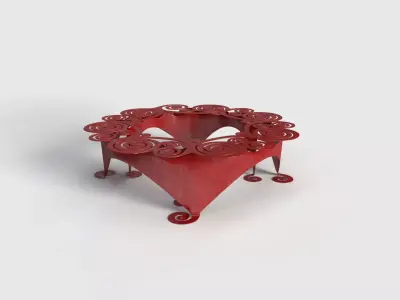 Circular spiral pattern bench  3D model