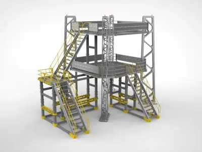 sci-fi stairs 2 3D model