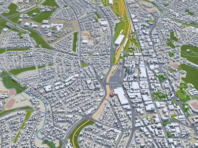 Windhoek Namibia 40km Low-poly 3D model