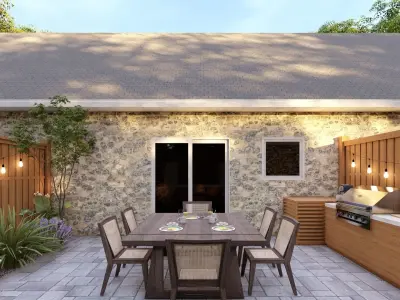 3D Exterior Scene 3D model design garden and landscape 3D model