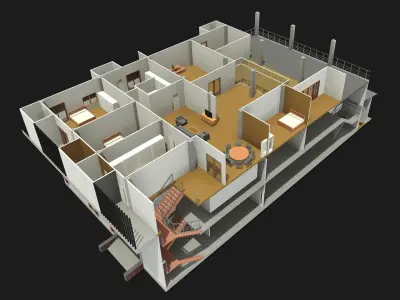 Home office in REVIT 3D model