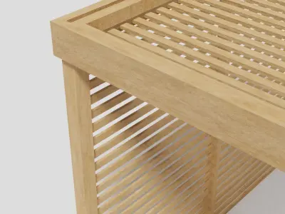 Wooden Garden Pergola 3 Low-poly 3D model