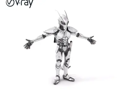 Futuristic Insectoid Warrior Model Pack Low-poly 3D model