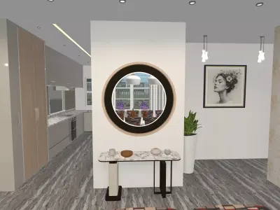 One Story 2 Bedroom House Design  3D model