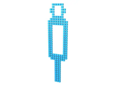 Boy Symbol Cube Style v1 002 Low-poly 3D model