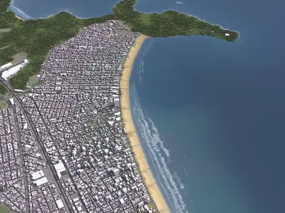 Praia Grande - 3D City Model Low-poly 3D model