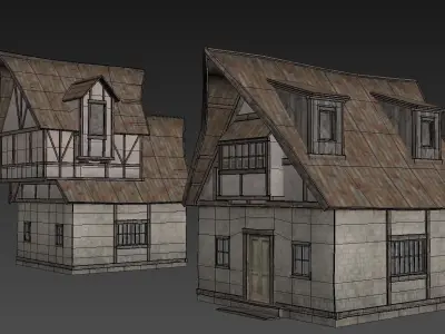 Fantasy Medieval House 02 3D model