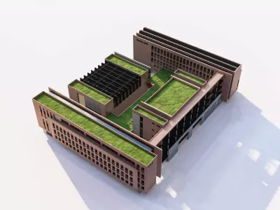 Sustainable School Building with Roof Garden 3D model