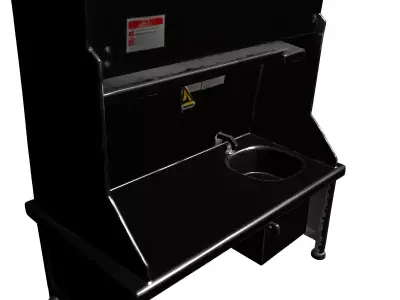 Stainless Steel Lab Sink Unit Low-poly 3D model