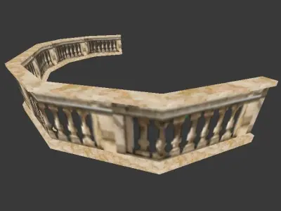Hyrule Fortress Balustrade Free low-poly 3D model