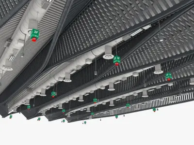 Ceiling Ventilation Pipes 11 3D model