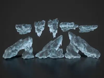 Low poly Frozen Rock 230505 Low-poly 3D model