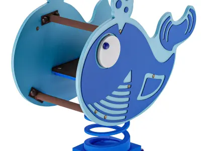 Spring rocking whale 3D model