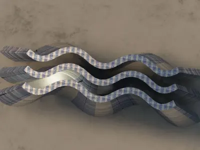 Elegant futuristic building 3D model