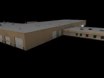 3D Building Low Poly Low-poly 3D model