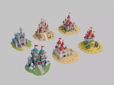 Castle Pack Low-poly 3D model