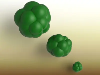 LowPoly Tree three trees in field Low-poly 3D model