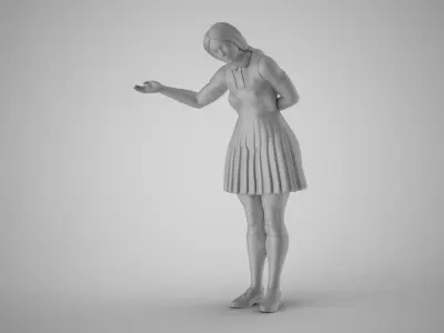 Woman inviting to Enter 3D print model