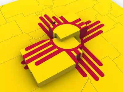 New Mexico Political Map 3D model