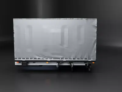 Curtain Side Tautliner Van Structure 3D Model PBR Textures Low-poly 3D model