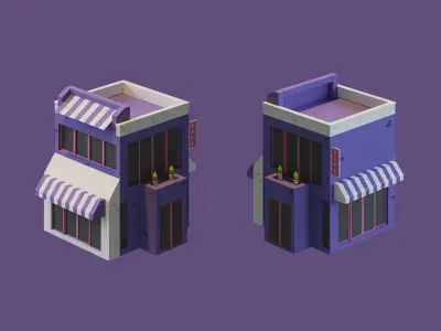 Cartoon House Collection 2 Low-poly 3D model