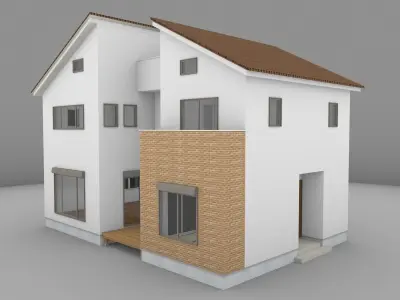 House model for background 18 Low-poly 3D model