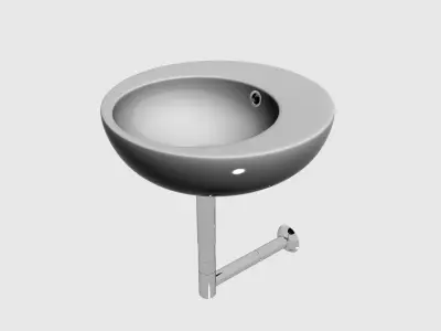 white Sink 3d model 005 3D model