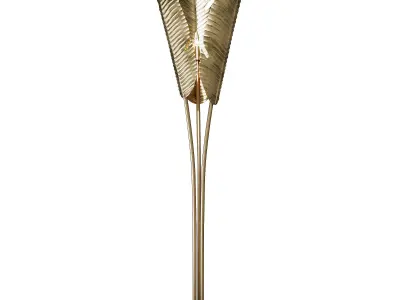 Tropical Large Brass Floor Lamp 3D model