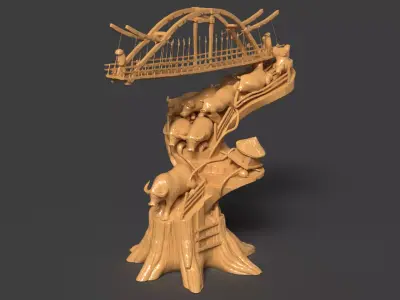 Chinese Bamboo Handcraft  Low-poly 3D model