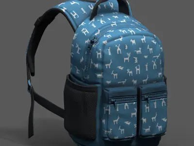 Backpack Camping Generic color 3d model human  Low-poly 3D model