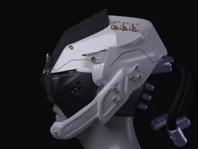 Cyborg Helmet 3D model 3D model