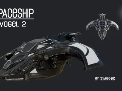 Spaceship - Vogel 2 - PBR lowpoly Low-poly 3D model