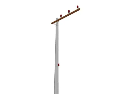 Concrete Lamp Post - Light Pole - Light Post - Street Light 38 3D model