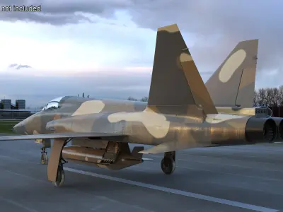  Sand Camouflaged Military Fighter Jet Simplified 