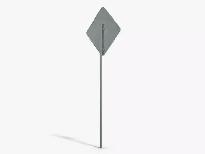 End of the Road Sign Low-poly 3D model