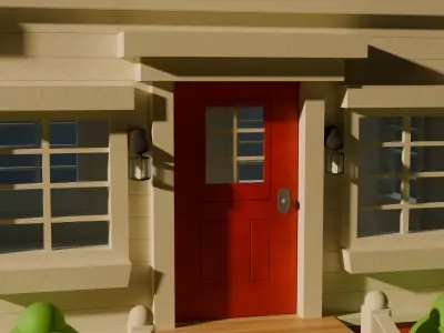 Wooden House Low-poly 3D model