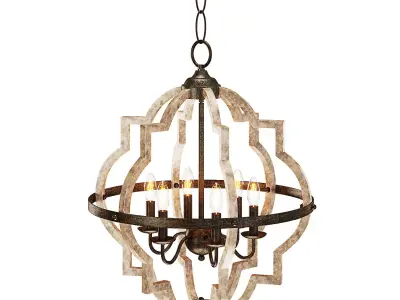 Gaphna 6 - Light Dimmable Lantern Geometric Chandelier 3D model