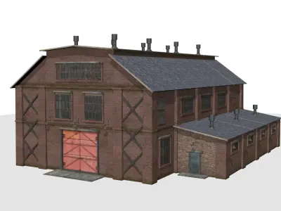 brick warehouse Low-poly 3D model from CGTrader
