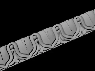 baguette gold border 3D model
