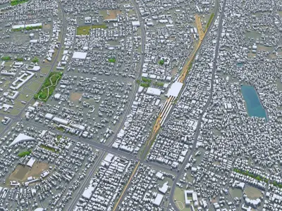 Bhubaneswar Odisha India 20km Low-poly 3D model