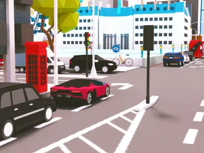 Low Poly London City-poly 3D model-POLYGON  Low-poly 3D model