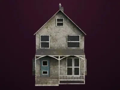 Old Dusty Vintage House01 All PBR Unity UE Textures Included Low-poly 3D model