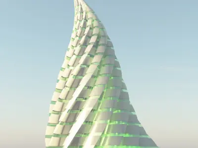 Sci-Fi Spiral Tower 3D model