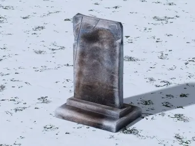 Wordless gravestone Low-poly 3D model