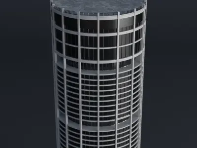 SKYSCRAPER CITY BUILDING 02 Low-poly 3D model