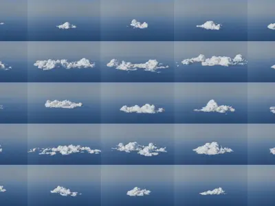 100 Realistic Cloud VDB Collection 3D model